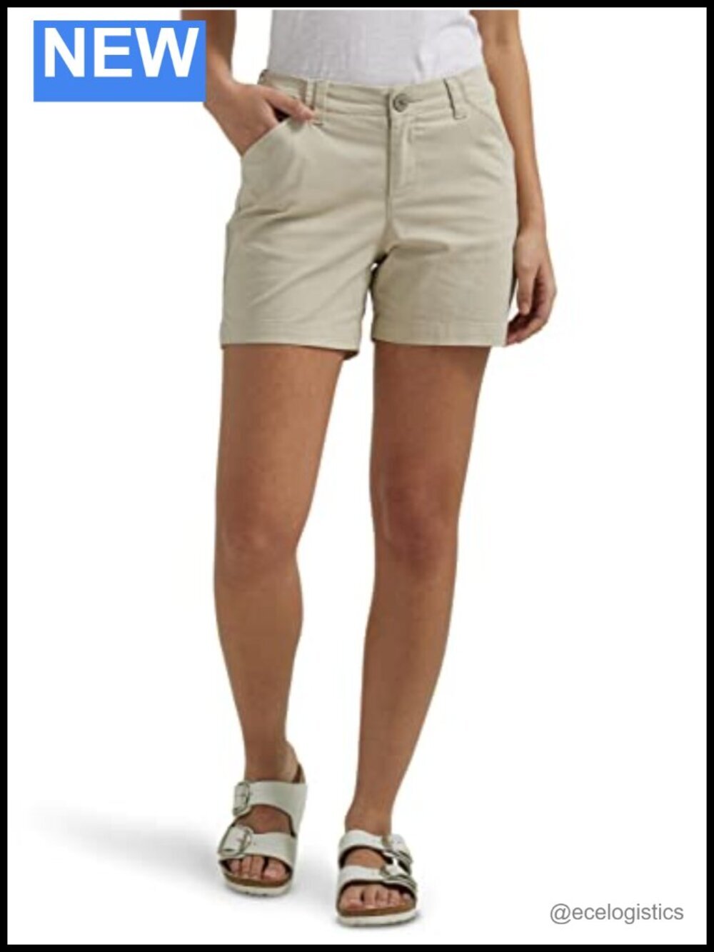 Mid Rise Regular Fit Chino Short with Pockets